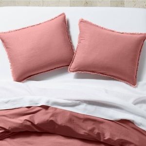 New Set Casaluna Pillow Sham Linen Blend Heavyweight Standard Size in Rose Pink